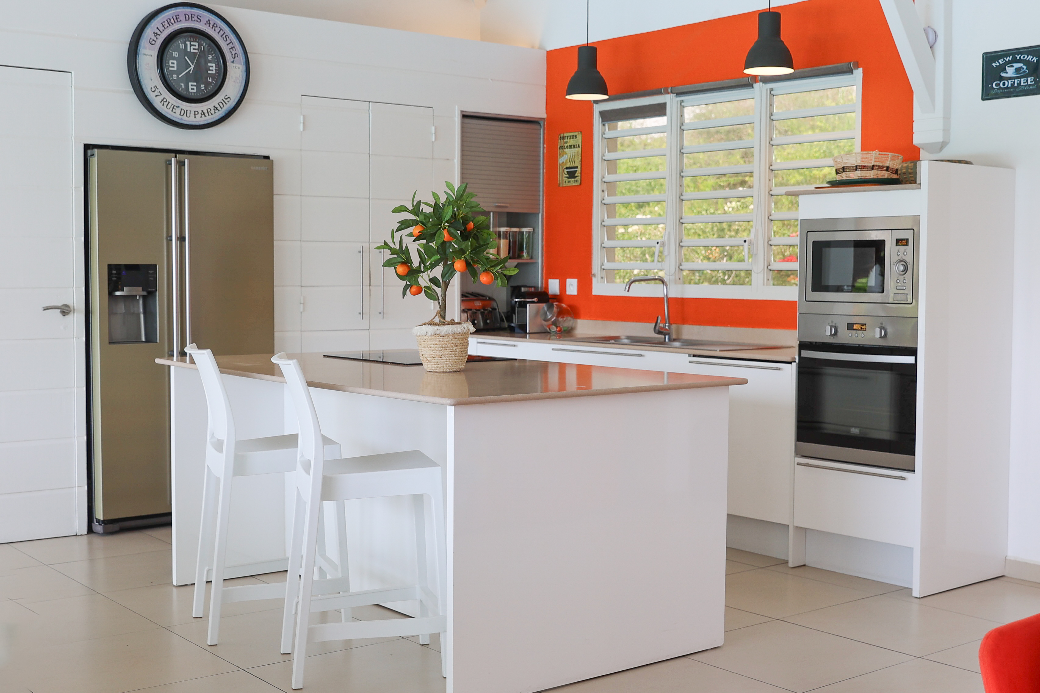 Cuisine mur orange